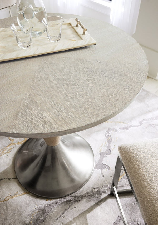 Hooker Furniture Modern Mood Counter Height Table With Sculptural Tulip Pedestal, Light Oak Diamond Finish, Chic Dining Appeal Light Brown 6850-75202-80