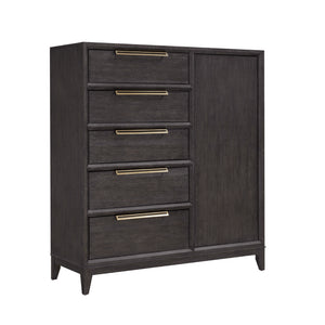 Quincy 5-Drawer Door Chest Black with Molasses Finish P375125 Pulaski Furniture