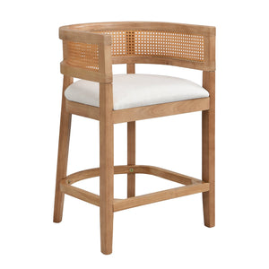English Elm Christopher Knight Home® - Wood Upholstered Arm Counter Stools Set Of 2 - Beige & Natural Oak, Stylish & Comfortable Design N771P265580Q