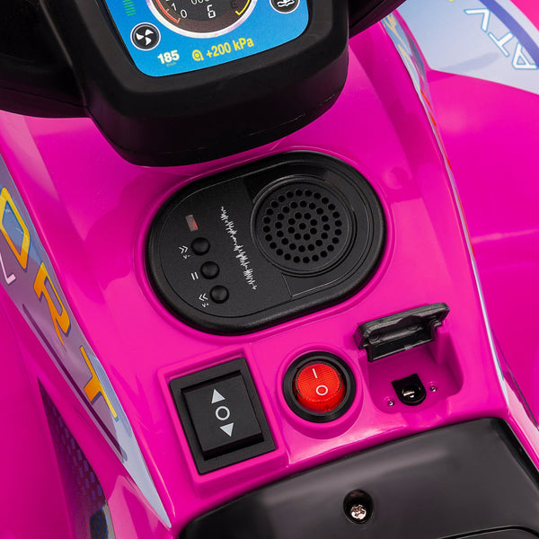 English Elm Qaba 6v Battery Powered Kids Atv Ride on Four Wheeler with Music Ages 2 to 6 Pink W2225P249798