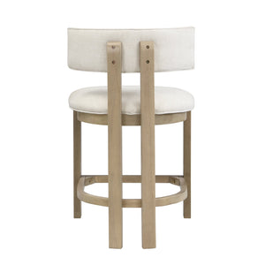 English Elm Christopher Knight Home® - 26" Counter Height Bar Stool with Padded Upholstery and Rubberwood Frame, Contemporary Comfort Set of 2 Beige,Natural N771P345970A