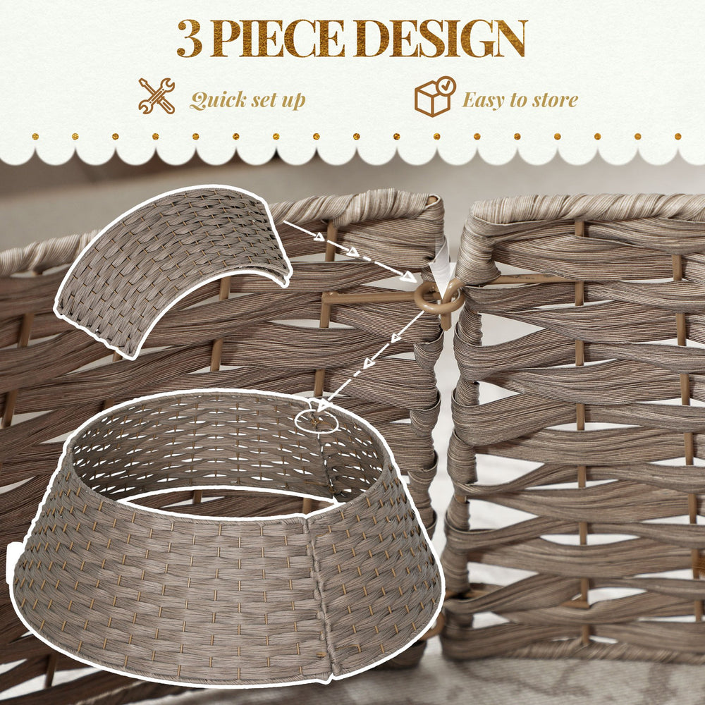 English Elm 2.25 Ft Hand-woven Plastic Tree Collar Rustic Farmhouse Holiday Base Cover T3971P390769