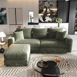 English Elm 82.6"upholstered Velvet Chesterfield Sofa with Button Tufting Nailhead Trim Rolled Arms Green W1885S00348