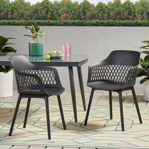 English Elm Christopher Knight Home® - AZALEA Weather-Resistant Outdoor Chair with Durable Polypropylene Frame, Minimal Modern Comfort Black 25 L x 23.5 W x 22.5 H 68375.00BLK