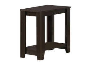 English Elm Accent Rectangular Side Table with Two-Tier Shelf, Espresso Laminate Nightstand for Living Room B2710P219198