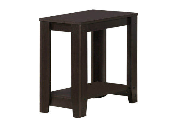 English Elm Accent Rectangular Side Table with Two-Tier Shelf, Espresso Laminate Nightstand for Living Room B2710P219198