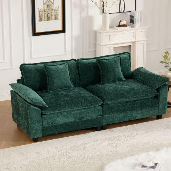 English Elm Wider Armrest Loveseat - Modern Green Chenille Couch With Cloud-Like Comfort For Any Space W1143S00038-GIGA