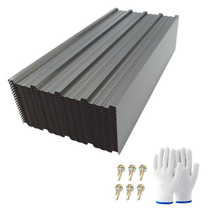 English Elm 20 Pcs Galvanized Steel Corrugated Roofing Panels Waterproof Shed Garage Outdoor W3213P431188