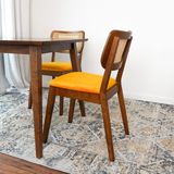 English Elm Ashcroft Furniture - Kaden Orange Velvet Dining Chair (Set Of 2)