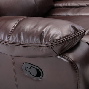 English Elm L Leather Power Reclining Sectional Sofa with USB Ports, Storage Console, Breathable Seating for 5 Brown W791S00001