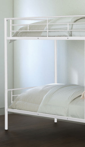 English Elm Twin Arch Slat Bunk Bed with Patented Insert & Lock Joint System — Sturdy Transitional Style, Space-Saving Design White 14 L x 80 W x 7 H B2741P348887