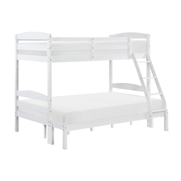 English Elm Twin Twin-over-Twin Bunk Bed with Guard Rails and Ladder, Wood-Engineered Frame, Space-Saving Dorm Style White 81.5 L x 20.5 W x 10 H B011P362600