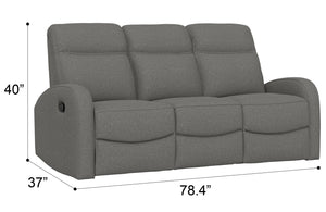 English Elm Brown Dual Reclining Sofa with Pillow Back Cushions and Pull Tab Seats for Living Rooms Gray B361P483238