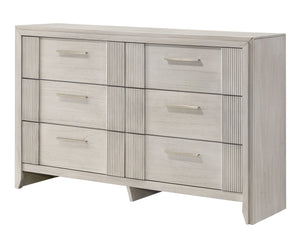 English Elm 1pc Modern 4-Drawer Tall Storage Chest in Mist Finish — Sleek Bedroom Organizer with Spacious Drawers Antique White 20 L x 62.5 W x 40.5 H B2741P404865