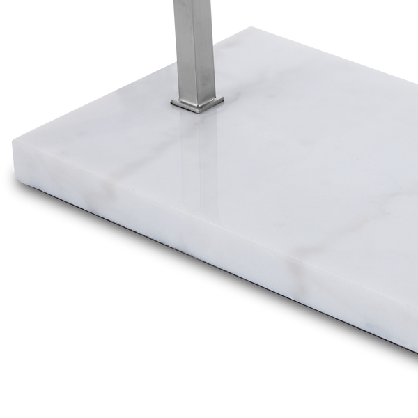 Cloister Modern Nickel Floor Lamp with White Linen Shade - Contemporary Arc Design for Stylish Spaces