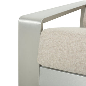 English Elm Christopher Knight Home® - La Plata Lounge Chair - Elegant Silver Aluminum Frame With Beige Olefin Cushion For Indoor & Outdoor N775P211257S