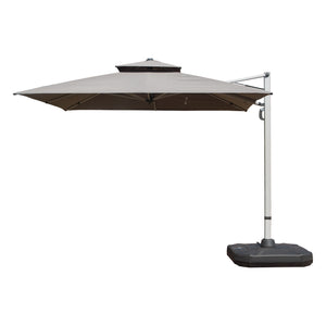 English Elm 9 9 ft Aluminum Cantilever Patio Umbrella with Tilt, Hydraulic Lift, UPF50+ Canopy, Rustproof Frame Gray W1859P337823