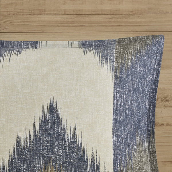 English Elm Full/Queen Alpine Duvet Cover Mini Set — 200TC Cotton Ikat Chevron, OEKO-TEX, Antimicrobial Finish B03596513