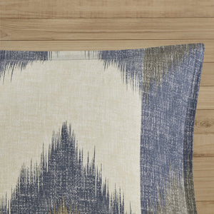 English Elm King/Cal Alpine 3-Piece Duvet Cover Mini Set — 200TC Cotton Ikat Chevron, OEKO-TEX, Antimicrobial Protection B03596514