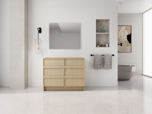 English Elm 42" Freestanding Bathroom Vanity Plywood Build Soft-close Doors Dune Oak Finish W999P392896