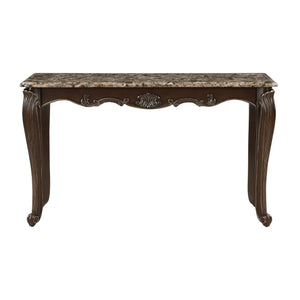 English Elm Formal Cherry Sofa Table with Genuine Marble Top Gold Tipped Cabriole Legs Living Room B011P290790