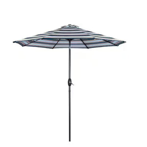 English Elm 9 Ft Striped Outdoor Patio Umbrella with Crank Tilt Aluminum Pole Uv Protection B082P454949