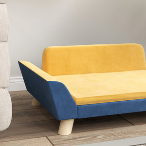 English Elm Dog Sofa Bed with Plush Foam Cushion Washable Cover Raised Frame for Small Pets T3971P407042