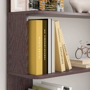 English Elm 90cm L-shaped Corner Bookcase Open Mdf Shelving Unit for Office or Bedroom W2899P444158