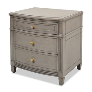 English Elm Dauphin 3-Drawer Accent End Table, Merino White Wood