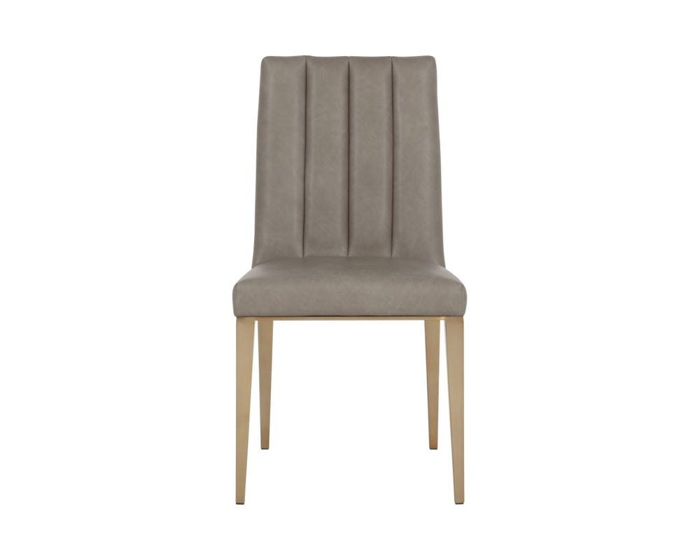 Sunpan WILBUR Dining Chair - Stylish Ivanhoe Mineral Faux Leather with Durable Stainless Steel Legs & Comfort 112519