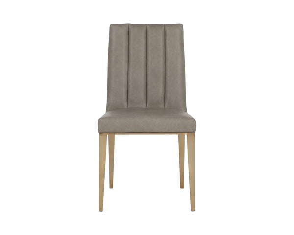 Sunpan WILBUR Dining Chair - Stylish Ivanhoe Mineral Faux Leather with Durable Stainless Steel Legs & Comfort 112519