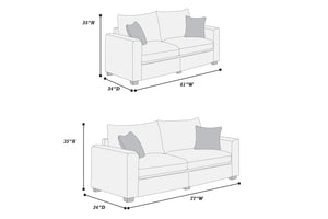 English Elm Contemporary Corduroy Sofa and Loveseat Set with Square Arms for Living Room B011S02223