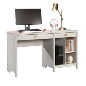 English Elm Computer Desk with Flip-Down Keyboard, Smooth-Glide Drawer, Cable Management & CPU Compartment for Home Office LIGHT GREY B356P354439