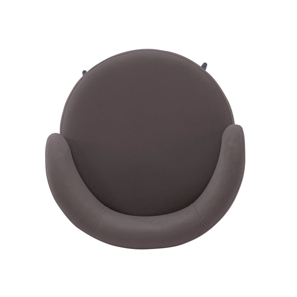 English Elm Kaya Velvet Dining Chair with Solid Elm Frame, Pleated Low Back, Gold Ring Accent, Durable 330lb Capacity Grey B365P397703