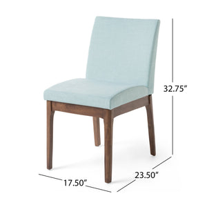 English Elm Dining Chair Set of Two Armless Upholstered Seats with Rubberwood Legs Modern Style Mint 58924.00MNT