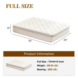 English Elm Full Size 12 Inch Hybrid Mattress with Gel Memory Foam Pocket Springs Medium Firm W3682P338220