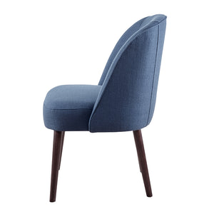 JLA Home Madison Park - Rounded Blue Dining Chair with Wraparound Back, Textured Upholstery, Tapered Legs for Comfort and Style MP100-0153