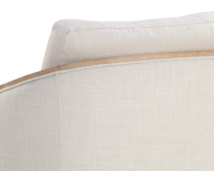 Sunpan Tasia Swivel Lounge Chair - Contemporary Design with Natural Birch Wood Frame for Stylish Comfort Effie Linen