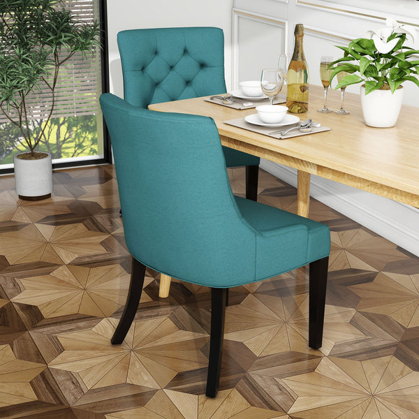 English Elm Christopher Knight Home® - CHENEY Tufted Dining Chairs Set of 2 - Contemporary Upholstered Seats, Sloped Arms, Espresso Legs 54181.00FDTE