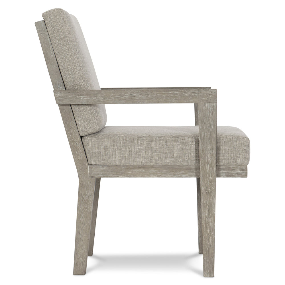 Bernhardt Bernhardt Foundations Arm Chair In Cerused Acacia Light Shale Finish — Woven Upholstery, Modern Rustic Comfort 306548