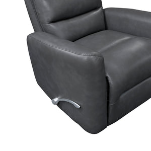 English Elm Glider Swivel Recliner Chair with Smooth Gliding Motion, Breathable Faux Leather, Luxurious Comfort and Space-Saving Design Gray 34 L x 31 W x 26.5 H B011P287701