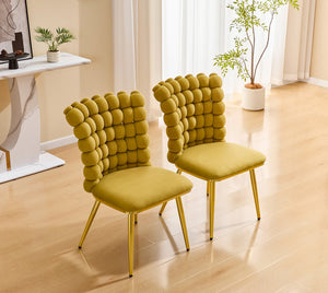 English Elm Ergonomic Velvet Accent Chair Tufted Bubble Weave Gold Legs Glam Seating W3875P446138
