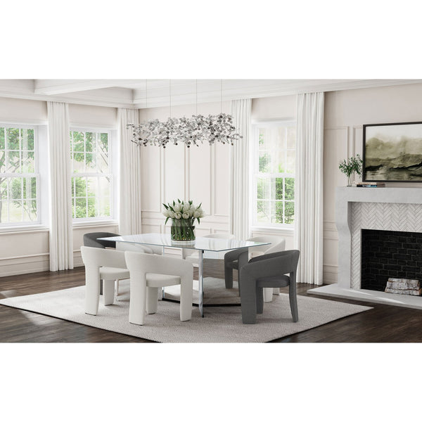 English Elm Cedral Cream Bouclé Dining Arm Chairs - Set of 2, Three-Leg Modern Design, Plush Rounded Back Comfort B062P299825