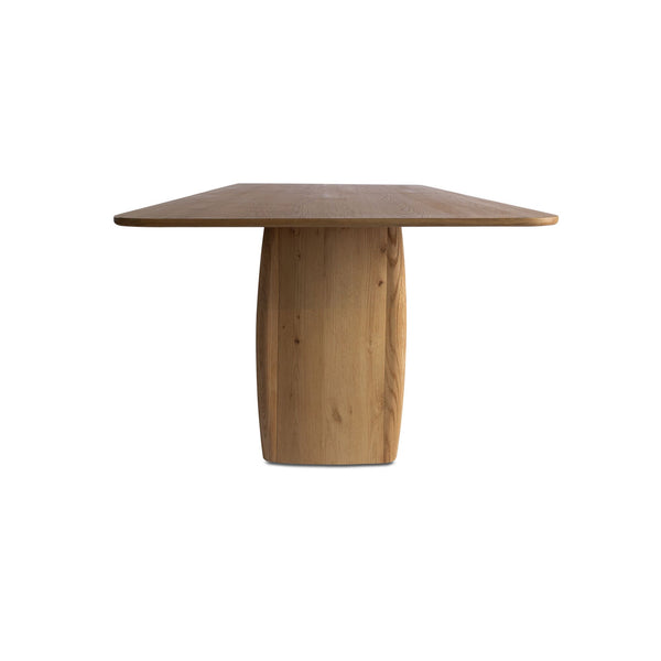 English Elm Winston Rustic Oak Veneer Dining Table Seats 8 with Plinth Base for Large Rooms B2769S00008