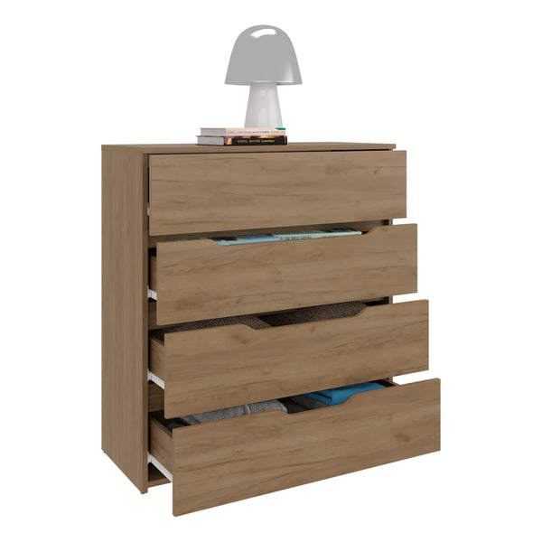 English Elm Natural Oak Four Drawer Dresser Minimalist Low Profile Bedroom Storage Piece B062P476874