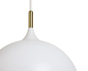 Sunpan Lohn Pendant Light - Chic Dome Design with Elegant Gold Interior for Modern Home Decor Appeal Matte White