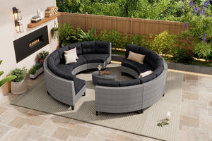 English Elm Christopher Knight Home® - Pema Modular Outdoor Sectional Sofa Set – 8-Piece Comfort For Patios, Decks, And Poolside Relaxing N757592638BK