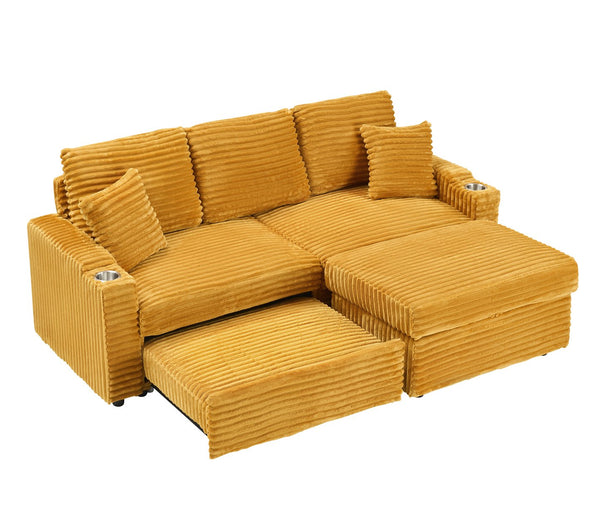 English Elm (The 80-inch Floral Multifunctional Sofa Right Section with Hidden Recline, Cup Holders, Space-Saving Design W3356P314465