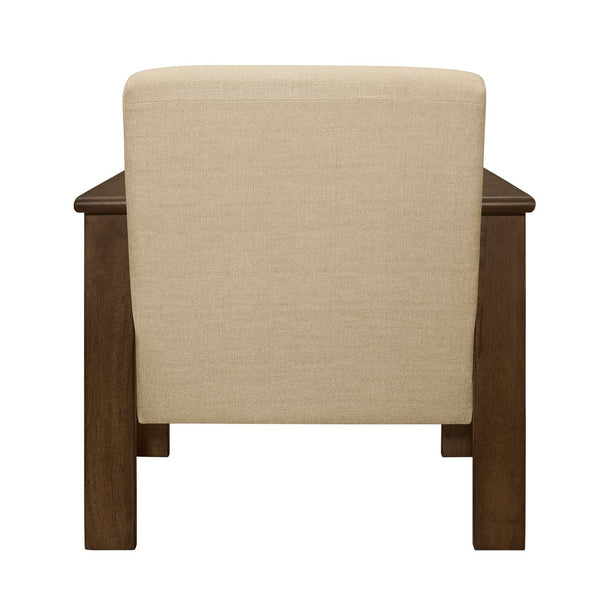 English Elm Light Brown Helena Accent Chair Walnut Finish Solid Wood Vertical Slat Arms Padded Seat Back, Storage B011P256307