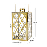 Christopher Knight Home® - Noble House - Ashuelot Outdoor 18" Modern Stainless Steel Lantern